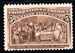 USAstamps Unused FVF US 1893 Columbian Expo Soliciting Aid Scott 234 OG MNH - Picture 1 of 2