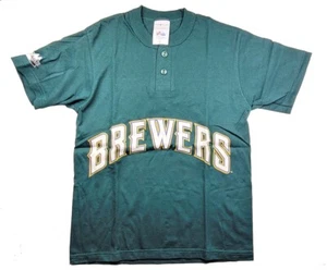 Camiseta Milwaukee Brewers Henley JOVEN Pequeña De Colección Deadstock MLB Merchandising Genuino - Imagen 1 de 5