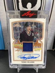 2021-22 Leaf Art of Hockey VATS1 Teemu Selanne Visual Art Jersey Autograph /25 - Picture 1 of 2