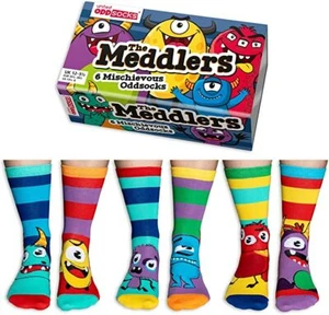 United Oddsocks The Meddlers Children's Socks - Uk Size 12-5.5 - Novelty Socks - Picture 1 of 1