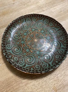Türkische Kunst Glasschale bemalt türkis - Bild 1 von 7