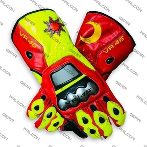 GUANTES DE MOTO DE CUERO DE CARRERAS VALENTINO ROSSI VR-46 | DISPONIBLES EN TODAS LAS TALLAS - Imagen 1 de 5