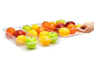 Sorbus Roll Out Fridge Organizer on Wheels - Clear Design w Dividers & Handles - Picture 1 of 8