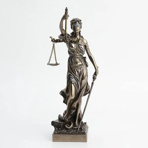 13 Inch La Justicia Blind Folded Women Cold Cast Bronze Figurine - Picture 1 of 8