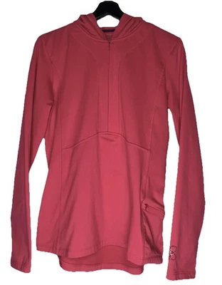 Pullover para mujer LL Bean M rosa 1/2 cremallera manga larga ligero con capucha elástico Foto 1 de 4