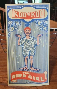 KOO KOO Bird Girl GEORGE DaDEPPO CIRCUS Paper Mini Banner FLYER Sideshow Freak - Picture 1 of 6