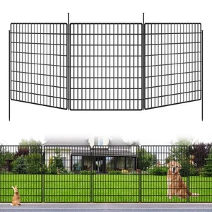 5 Panels Dog Fence Outdoor for Yard, 33 in(H) X 12 ft(L) Decorative Garden Fe... - Picture 1 of 6