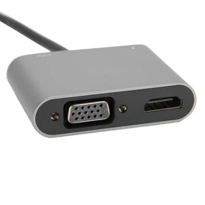 4 In-1 Type C To PdHDMiVGaUSB Hub Adapter Computer Electronics Accessory Silv FY - Zdjęcie 1 z 17