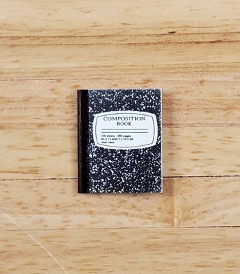 Cuaderno de composición para casa de muñecas páginas forradas miniaturas a escala 1:12 hecho a mano Foto 1 de 4