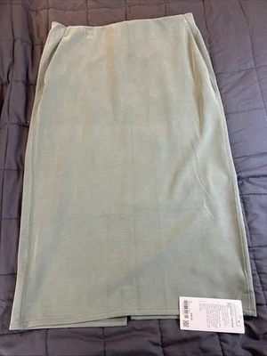 Lululemon Softstreme High Rise Midi Skirt Size 12 Grey Eucalyptus New With Tags - Image 1 of 4