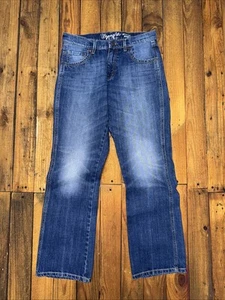 WRANGLER Retro Men's 31x32 Medium-Wash Relaxed Boot Cut Denim Blue Jeans Starch - Picture 1 of 8