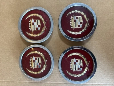 1987-92 Cadillac Centre Caps Hubcap Trim Eldorado Deville Gold OEM - Image 1 of 4