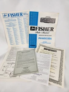 Fisher PH-W803BA Boombox Vintage Manuale Operativo Istruzioni Solo Tutti i Documenti - Foto 1 di 2