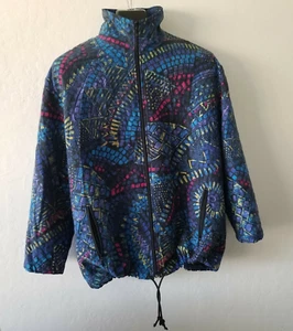 Chico's Womens 2 Quilted Jacket Full Zip Pockets Paisley Silk Blue Lightweight - Picture 1 of 5