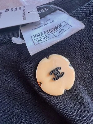 CHANEL Vintage 2011 Little Black Camellia CC Dress Italy Size 40 Small - Image 1 of 4