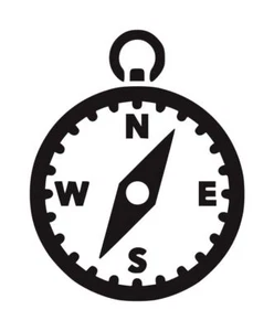 Calcomanía Brújula #5 3.5"x4.5" Elige Color - Imagen 1 de 2