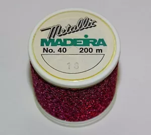 Metallic Madeira, 200 Meters, No. 40, Metallic Embroidery Thread, Fuschia - Picture 1 of 4