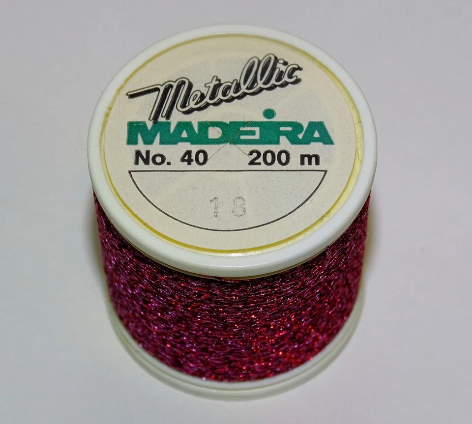Metallic Madeira, 200 Meters, No. 40, Metallic Embroidery Thread, Fuschia - Image 1 of 4