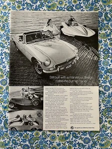 Vintage 1973 MG TC Print Ad MGB The Sports Car America Loved First - Picture 1 of 7