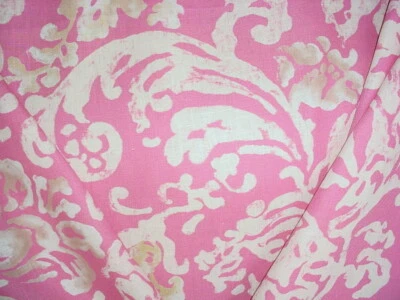 23Y Lee Jofa 2011125 Regina Pink Arabesque Floral Scroll Upholstery Fabric - Image 1 of 4