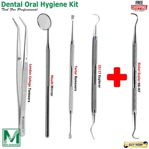 Profi Dental Mundhygiene Set 5 Werkzeuge Tiefenreinigung Scaler Zahnpflege Set - Bild 1 von 6