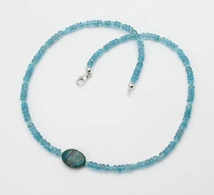 Apatit Kette - facettierte Apatite mit Amazonit & Anden-Opal 47,5 cm lang - Imagen 1 de 2
