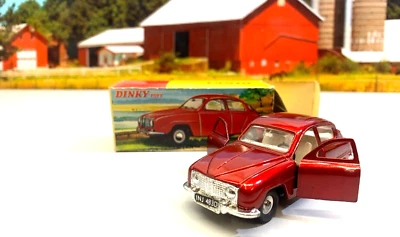 DINKY. 156. SAAB 96 SALOON CAR. RED. OPENING DOORS. MINT. - Image 1 of 4