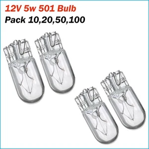 501 Bulbs 12v 5W sidelight Capless Number Plate w5w Halogen Car Bulb - Picture 1 of 6