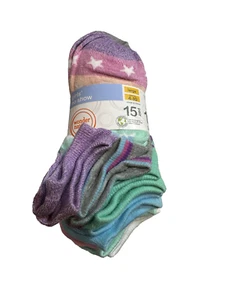 wonder nations girls 15 pack no show ankle socks size large 4-10 - Picture 1 of 6