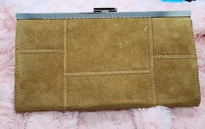 NUEVO Bolso sin asas Banana Republic gamuza delgada cartera de cuero boho retazos tostado Foto 1 de 4