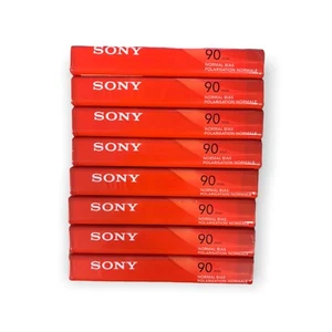Lot of 8 New Sealed SONY HF 90 Minute Blank AUDIO CASSETTE TAPES Normal Bias - Picture 1 of 4