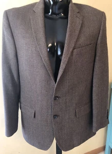 Herren Ralph Lauren Tweed Braun 100% Wolle Blazer Made In Canada Größe 44 L - Bild 1 von 8