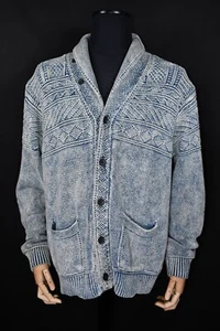 Polo Ralph Lauren Indigo Teñido Algodón Cárdigan Suéter Para Hombre Talla L - Imagen 1 de 13