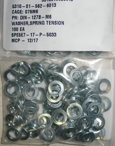 5310-01-562-6013 Qty 100 DIN-127B-M6 - Picture 1 of 1