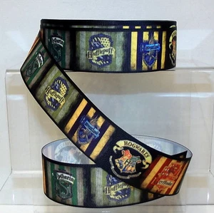 Harry Potter Houses Grosgrain Ribbon 38mm (1.5") wide 1m 2m 5m lengths - Picture 1 of 2