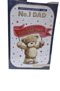 Especialmente para No1. Tarjeta del Día del Padre del Padre 9"" X 6"" Tarjeta del Día del Padre peluche amor - Imagen 1 de 2
