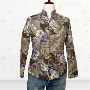 Vintage 70er Jahre Cirette California Mod psychedelische Hippie Gänseblümchen Quiltjacke Größe M - Bild 1 von 8