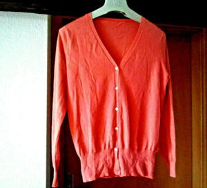 65% Seide, Damen Bolero/ Stickjacke, Gr.M; Unbenutzt; Zart Korallenfarbe - Bild 1 von 10