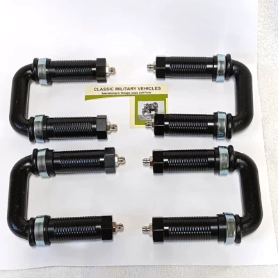 Juego de 4 grilletes de resorte de hoja Willys CJ2A. MB CJ3A M38. Derecha y derecha. Foto 1 de 4