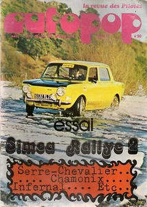 AUTOPOP 20 1973 SIMCA RALLYE 2 RALLYE INFERNAL RONDE SERRE CHEVALIER & CHAMONIX - Imagen 1 de 3
