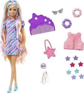 Barbie Doll Totally Hair Star-Themed , 8.5 Inch Fantasy Hair, Dress, Genuine - Picture 1 of 6