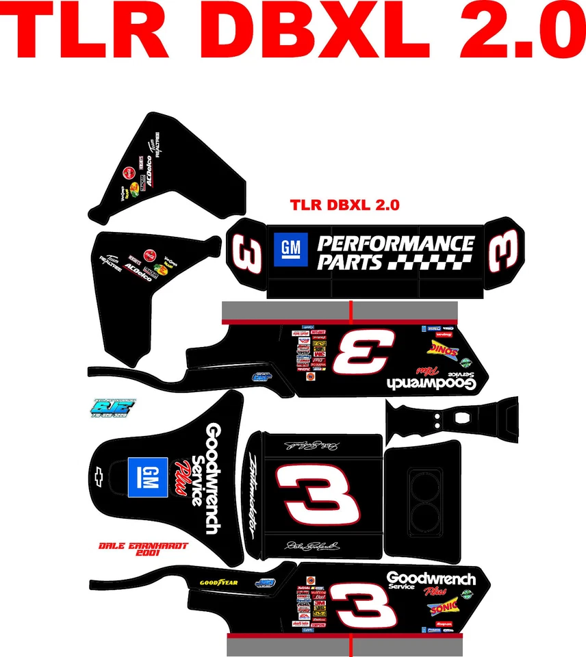 LOSI DBXL 2.0 TEMA Body Wrap calcomanías pegatinas Dale Earnhardt 2001 Foto 1 de 1