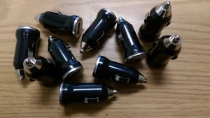Lot of 10: USB 1 Amp DC Car Charger Adapter Accessory Plug for Cell Phones - Picture 1 of 3