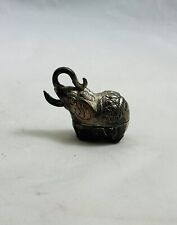 Antique Indian Copper Silver Plate Elephants Art Figurine Pill Box