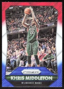 2015-16 10187A Panini Prizm RED WHITE BLUE PRIZM Khris Middleton Milwaukee Bucks - Picture 1 of 2
