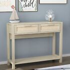 Rattan Console Table Desk with 2 Drawers Storage Narrow Long Entryway Table