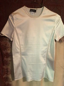 Vintage Hong Kong NOS NWT $128 Henri Bendel Ivory Fitted Basic Shell Shirt Sz S - Bild 1 von 9