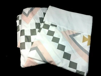 Sweet Jojo Designs 2pc Twin Bed Sheet Set For Pink Grey Gold Aztec Bedding - Image 1 of 4