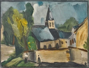 Maurice de VLAMINCK: Die Kirche von Bougival, LITHOGRAPHIE signiert, 1958 - Bild 1 von 9
