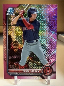 Blaze Jordan /199 Fuchsia Mega Mojo Refractor 2022 Bowman Chrome Boston Red Sox - Picture 1 of 2